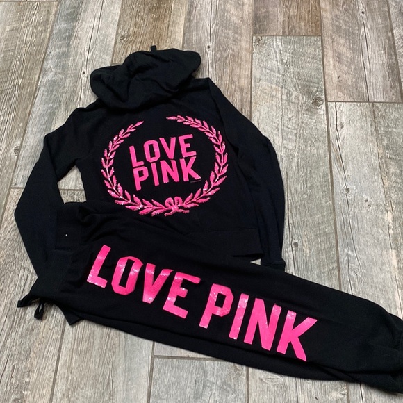 Victoria's Secret Pink Crest Sequin Bling Set XS - Picture 1 of 11
